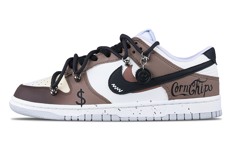 

Кроссовки Nike Dunk Skateboarding Shoes Men Low-top Brown/white/black, коричневый