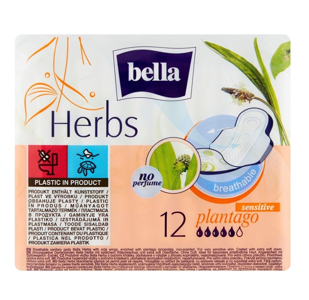 

Bella Herbs Sensitive Plantago гигиенические салфетки, 12 шт.