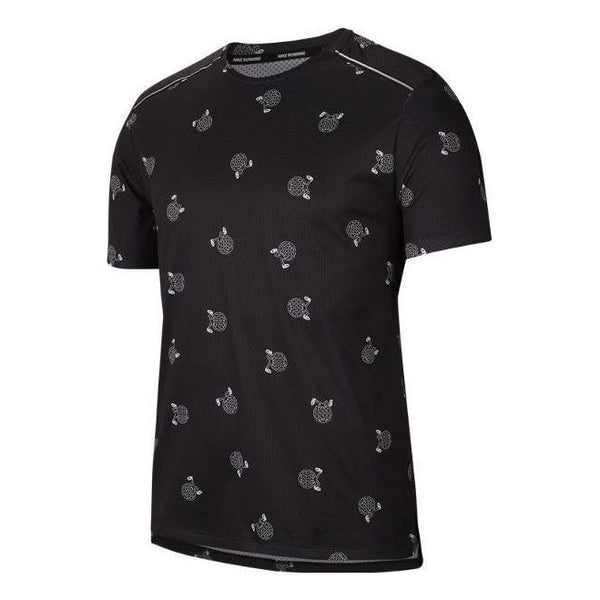 Футболка Men's Nike Pattern Logo Printing Round Neck Sports Short Sleeve Black T-Shirt, черный