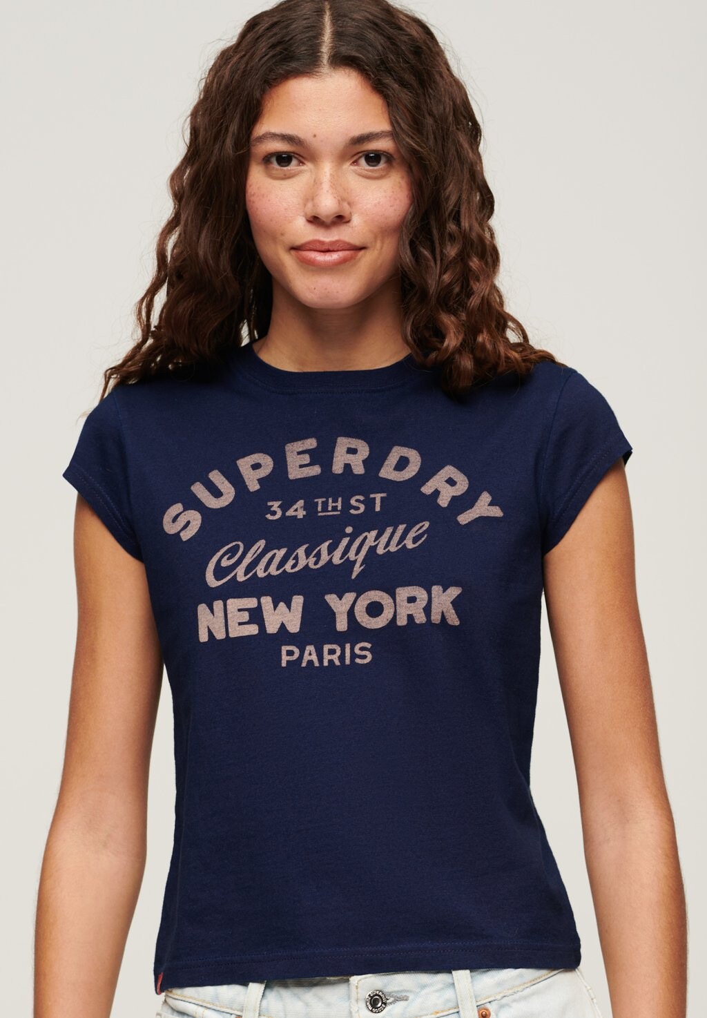 

Футболка с принтом WORKWEAR CAP SLEEVE Superdry, цвет deep denim blue wash indigo
