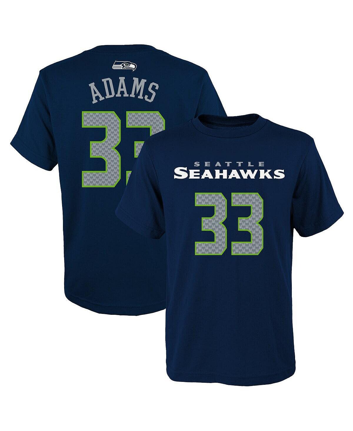 

Футболка Big Boys Jamal Adams College Navy Seattle Seahawks Mainliner с именем и номером игрока Outerstuff
