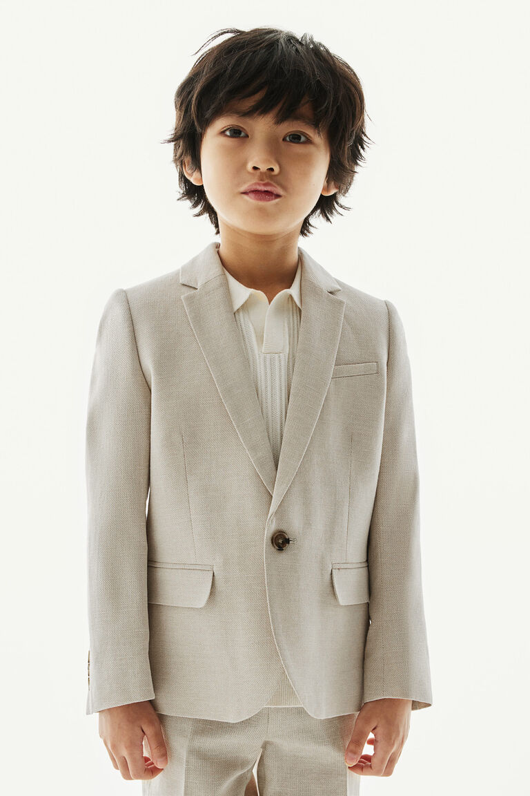 Однобортный пиджак H&M, серый пиджак однобортный размер 64 серый