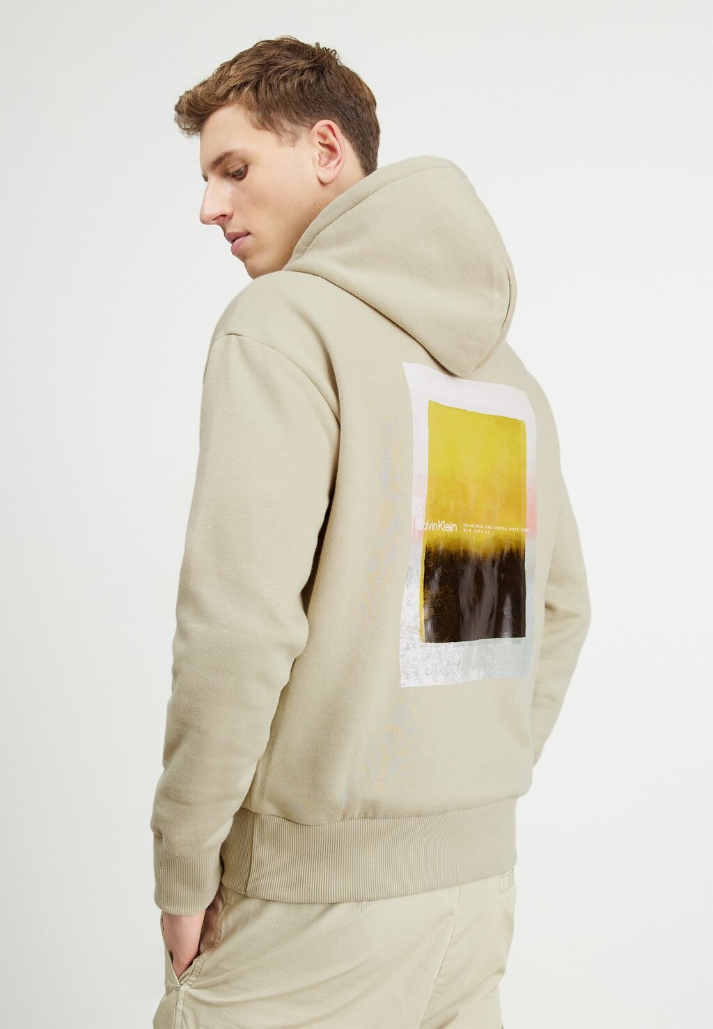 

Толстовка Sense Layer Back Graphic Hoodie Calvin Klein, цвет eucalyptus
