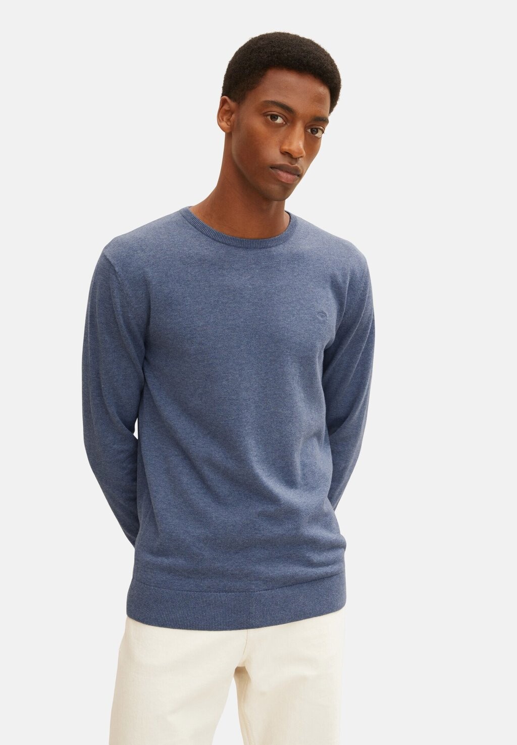 

Свитер BASIC CREW NECK TOM TAILOR, винтажный синий меланж индиго