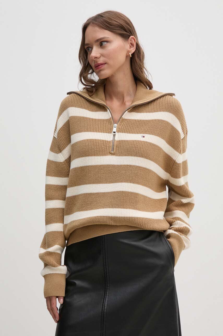 

Хлопковый свитер Tommy Hilfiger, бежевый