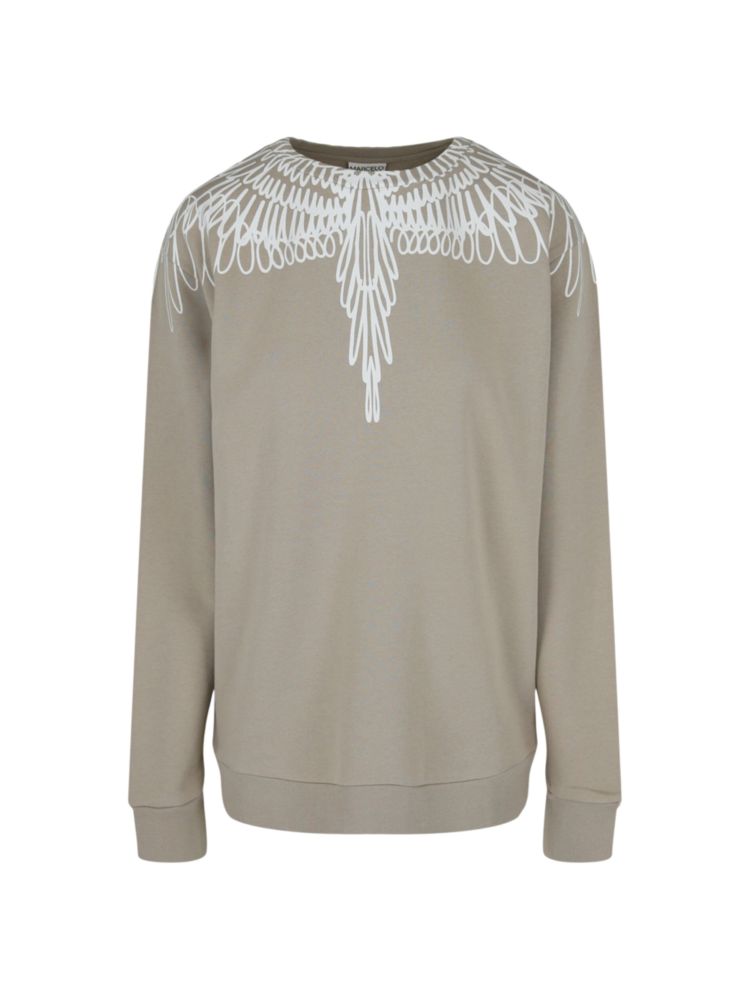 Толстовка с рисунком Wings Marcelo Burlon, цвет White Beige