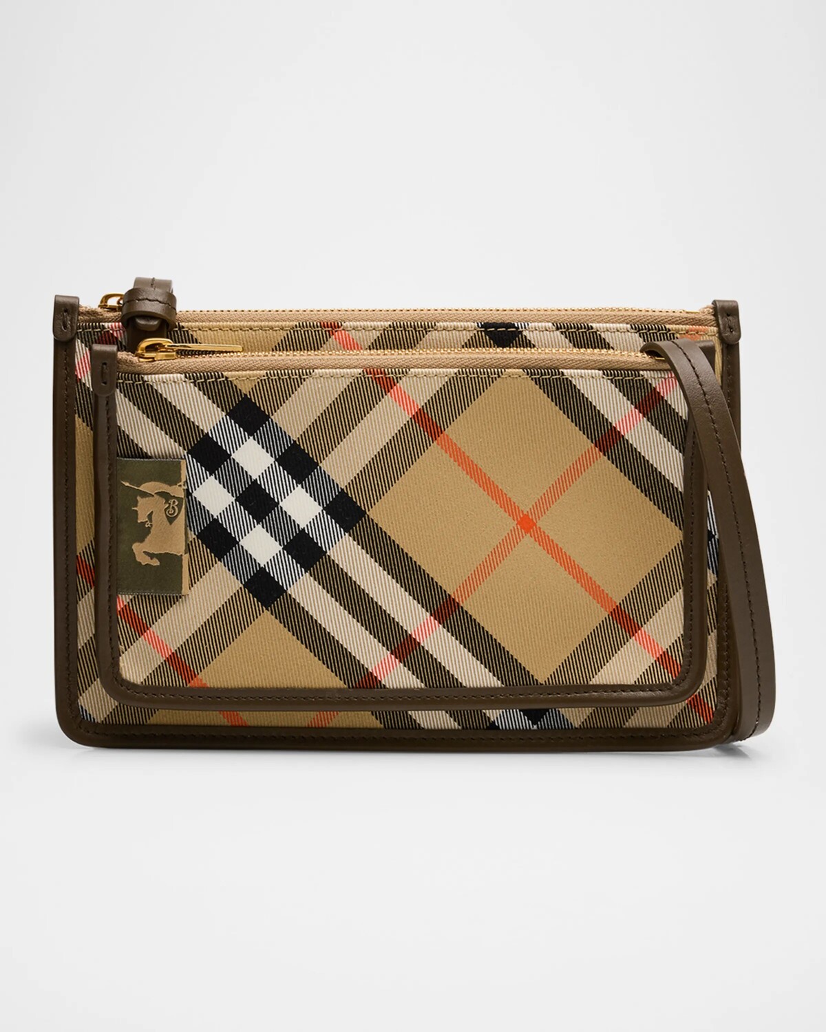 

Клетчатая сумка через плечо на молнии с ремешком Burberry, цвет Sand Ip Check