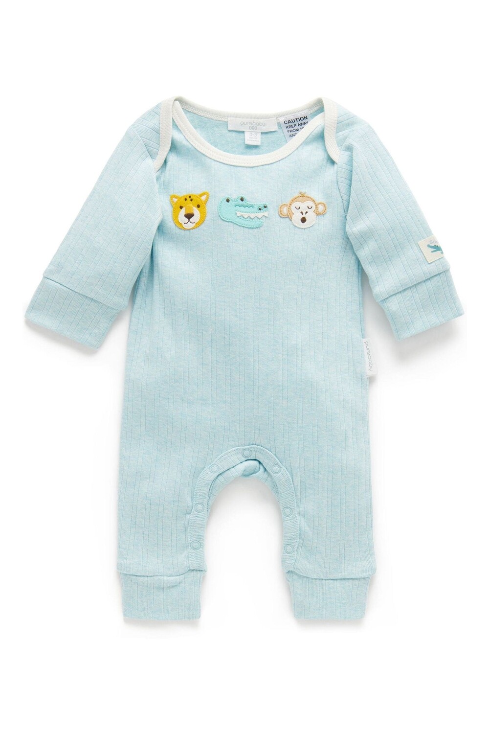 

Детский комбинезон без ножек Jungle Friends с персонажем Purebaby, синий