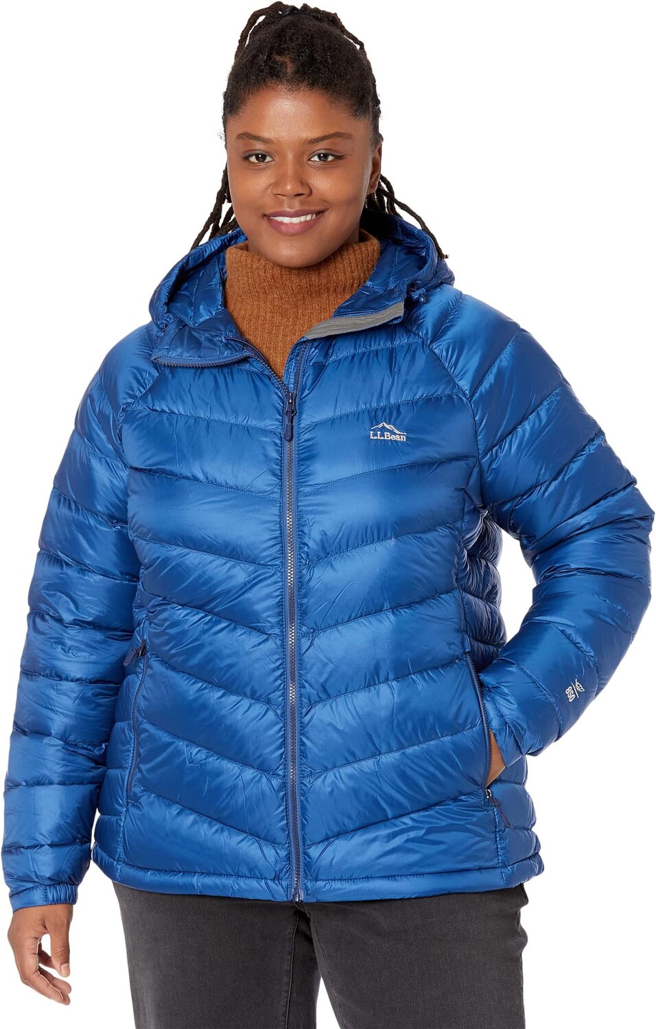 

Куртка L.L.Bean Plus Size Ultralight 850 Down Hooded Jacket, цвет Ocean Blue