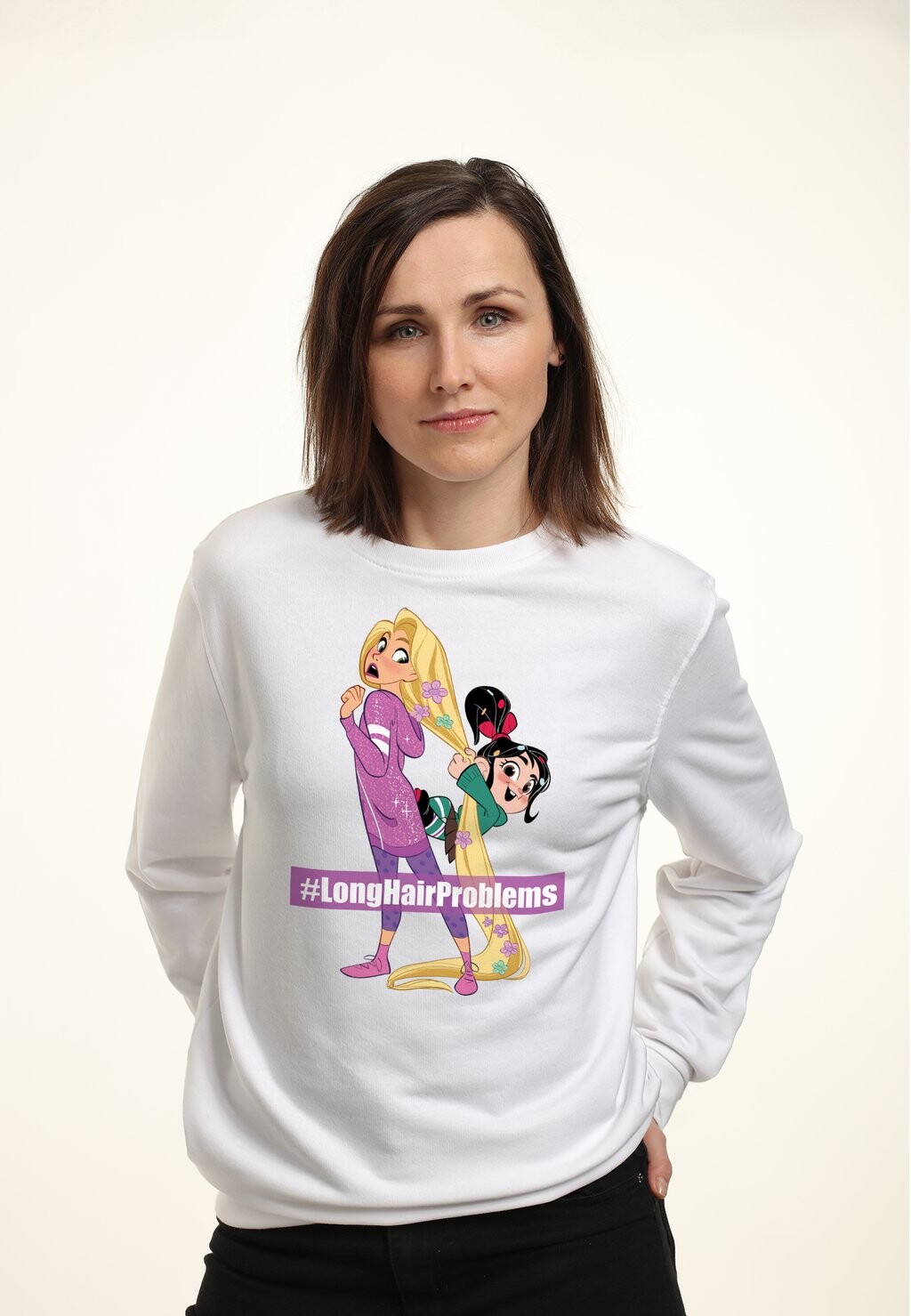 

Толстовка WRECK-IT RALPH 2 LONG HAIR RAPUNZEL VANELLOPE Disney, белый