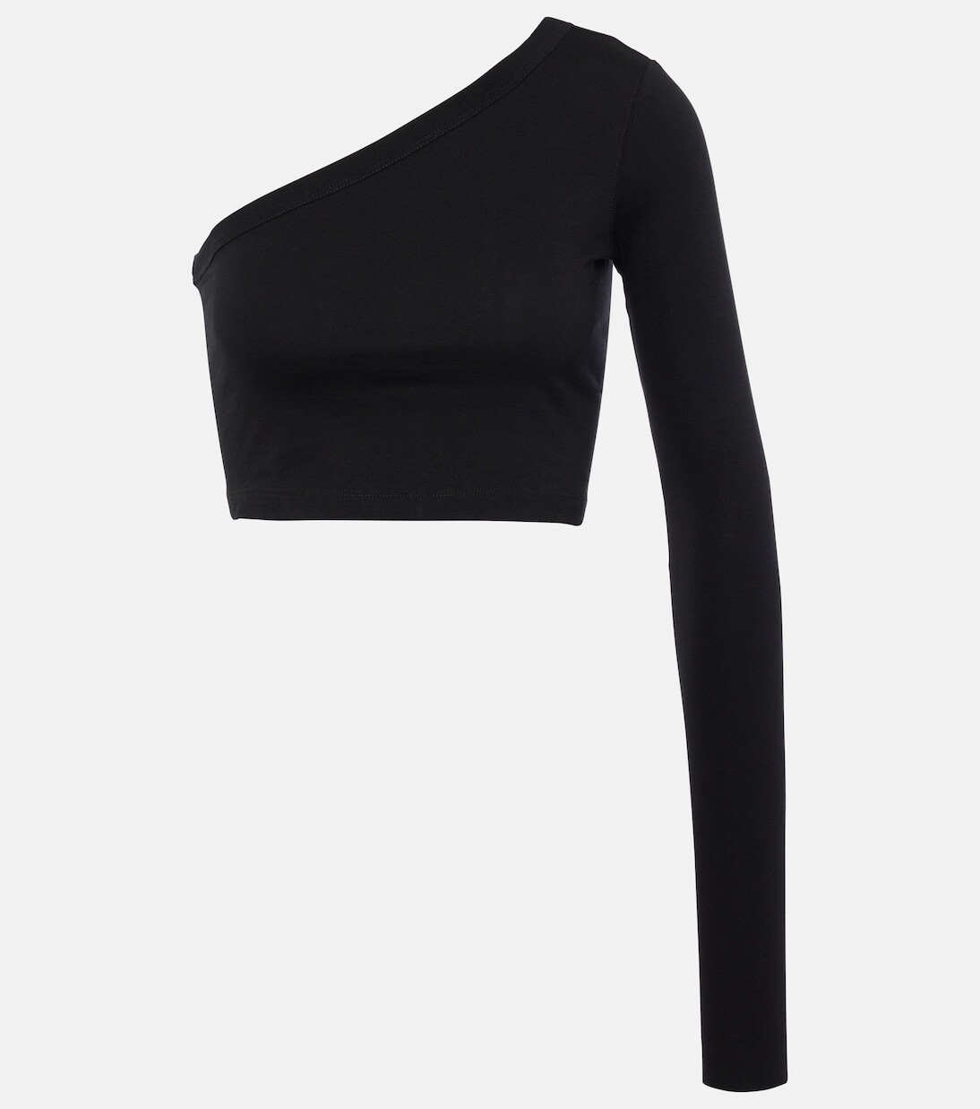 

Укороченный хлопковый топ на одно плечо Rick Owens, черный