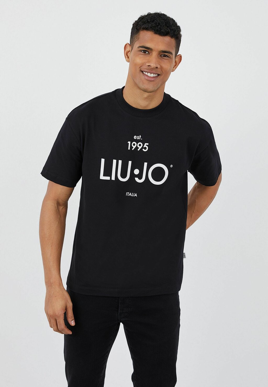 

Футболка с принтом LIU JO, черная, Черный