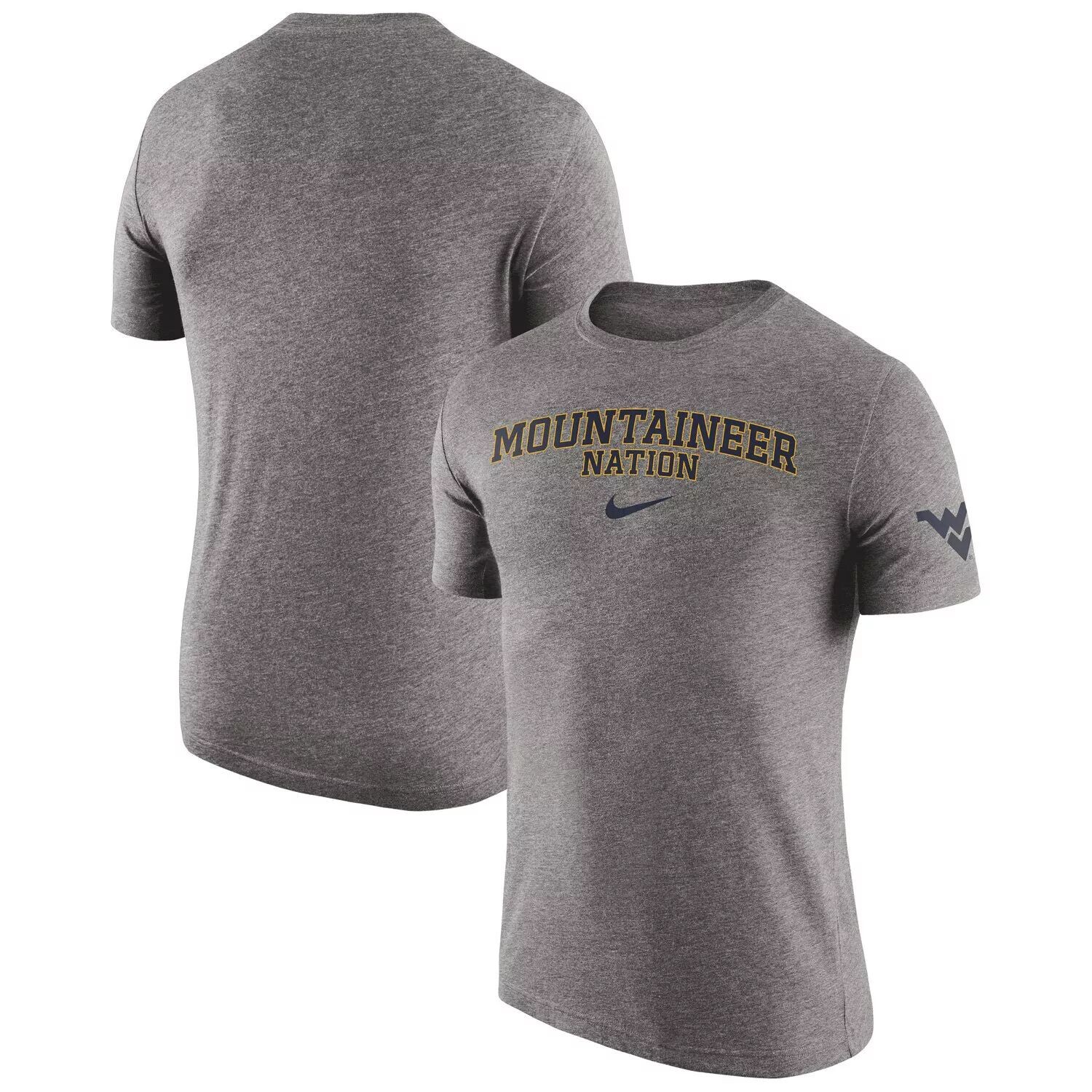 

Мужская футболка Nike Heathered Grey West Virginia Mountaineers 2-Hit Tri-Blend