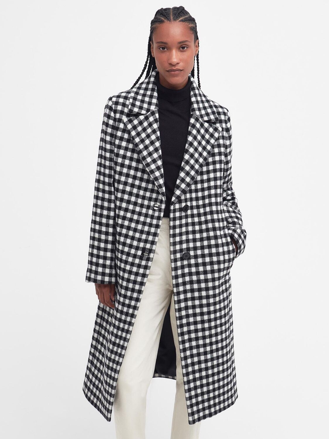 

Tomorrow's Archive Пальто Cawder в клетку из смесовой шерсти Barbour, черно-белый