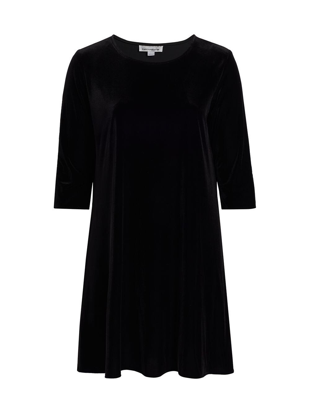 

Длинное платье из эластичного бархата больших размеров до колен Caroline Rose, Plus Size, черный