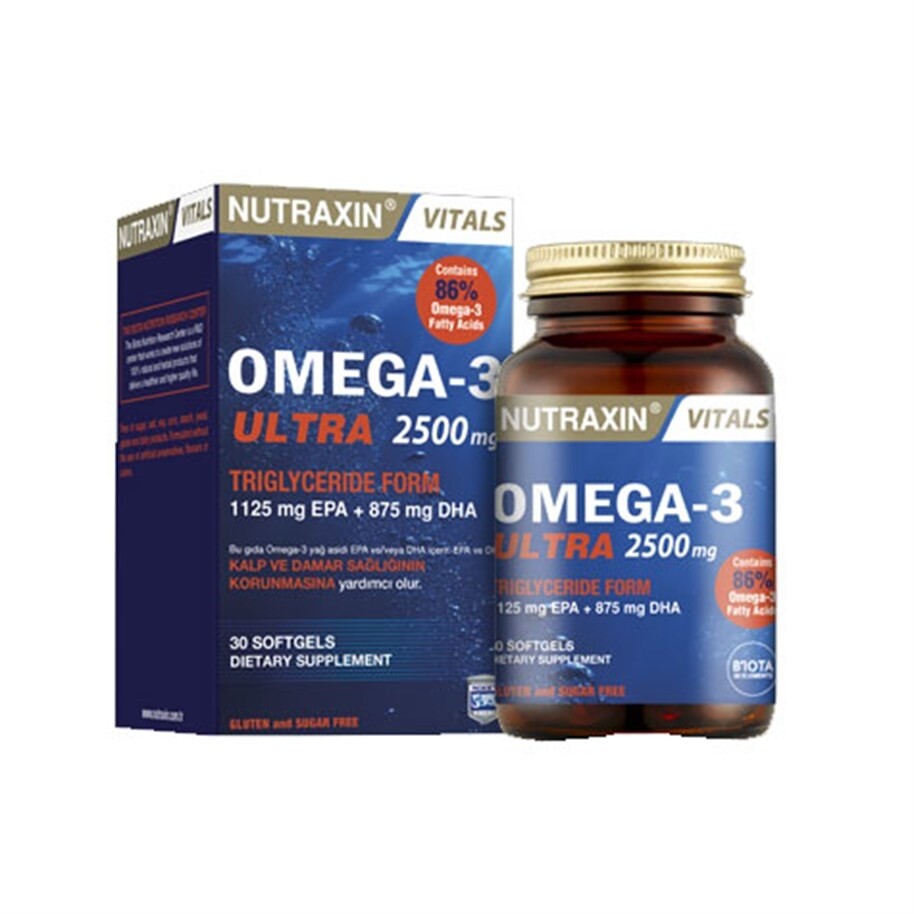 

Нутраксин Омега-3 Ультра 2500 мг 30 капсул NUTRAXİN