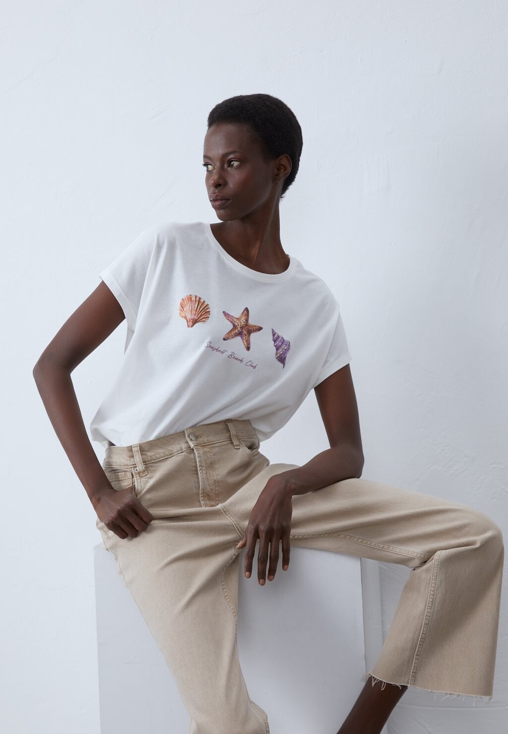 

Футболка с принтом Anna Field, цвет off-white