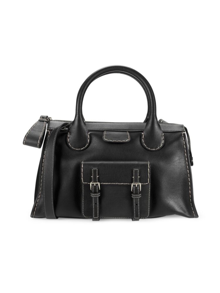 

Кожаная сумка через плечо Chloé, черный