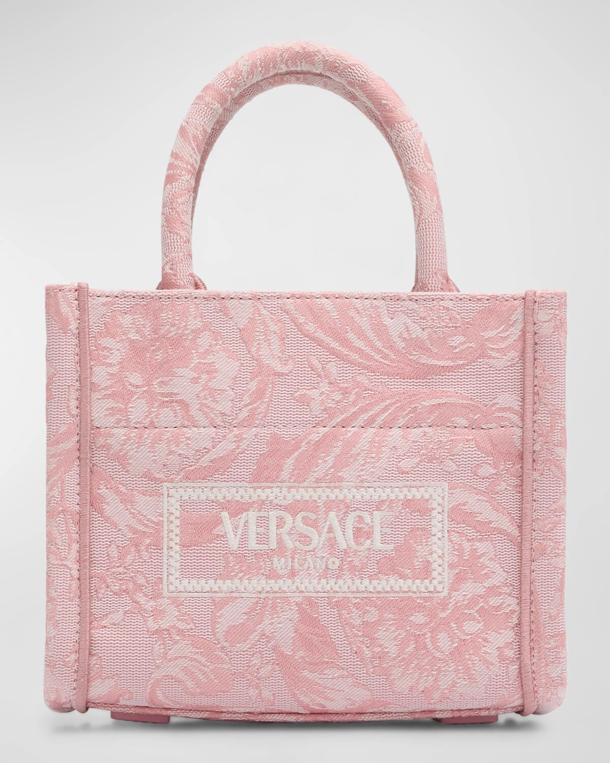 

Жаккардовая большая сумка Barocco XS Versace, цвет Pale Pink English Rose