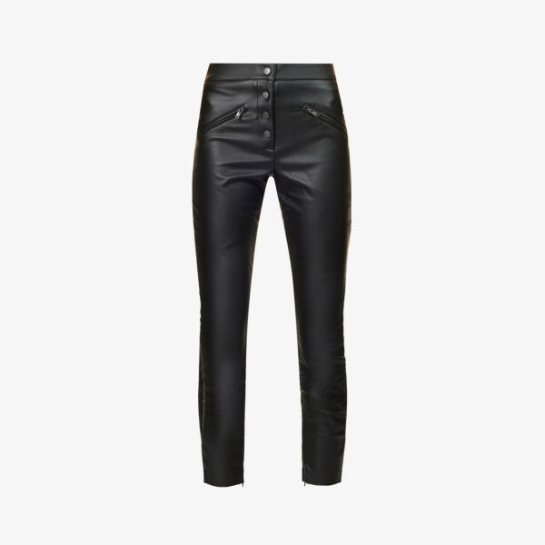 

Узкие брюки из искусственной кожи с бляшкой Rock Brand Ikks, черный