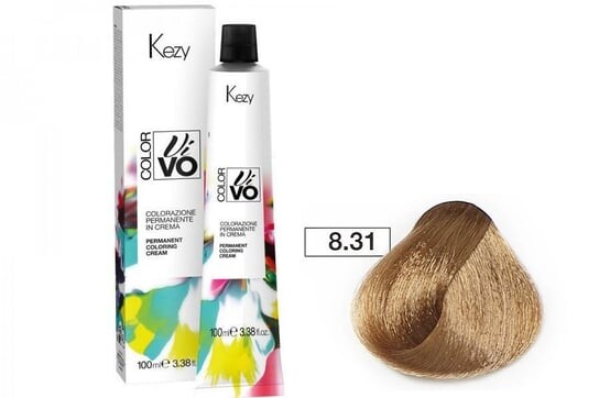 

Краска для волос 8.31 светлый блондин сахара, 100 мл Kezy, Color Vivo