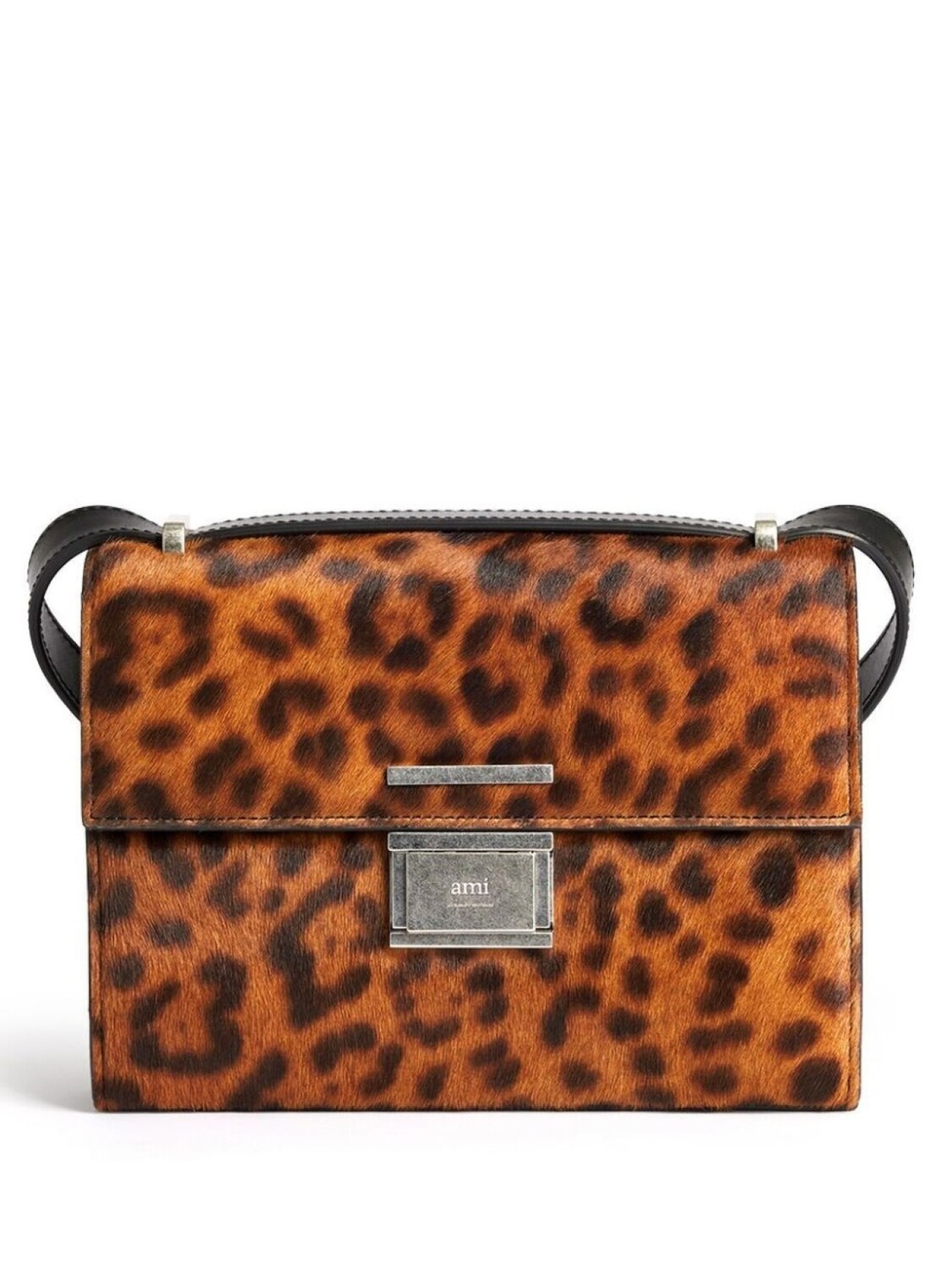 

AMI Paris small Déjà-vu crossbody bag, коричневый