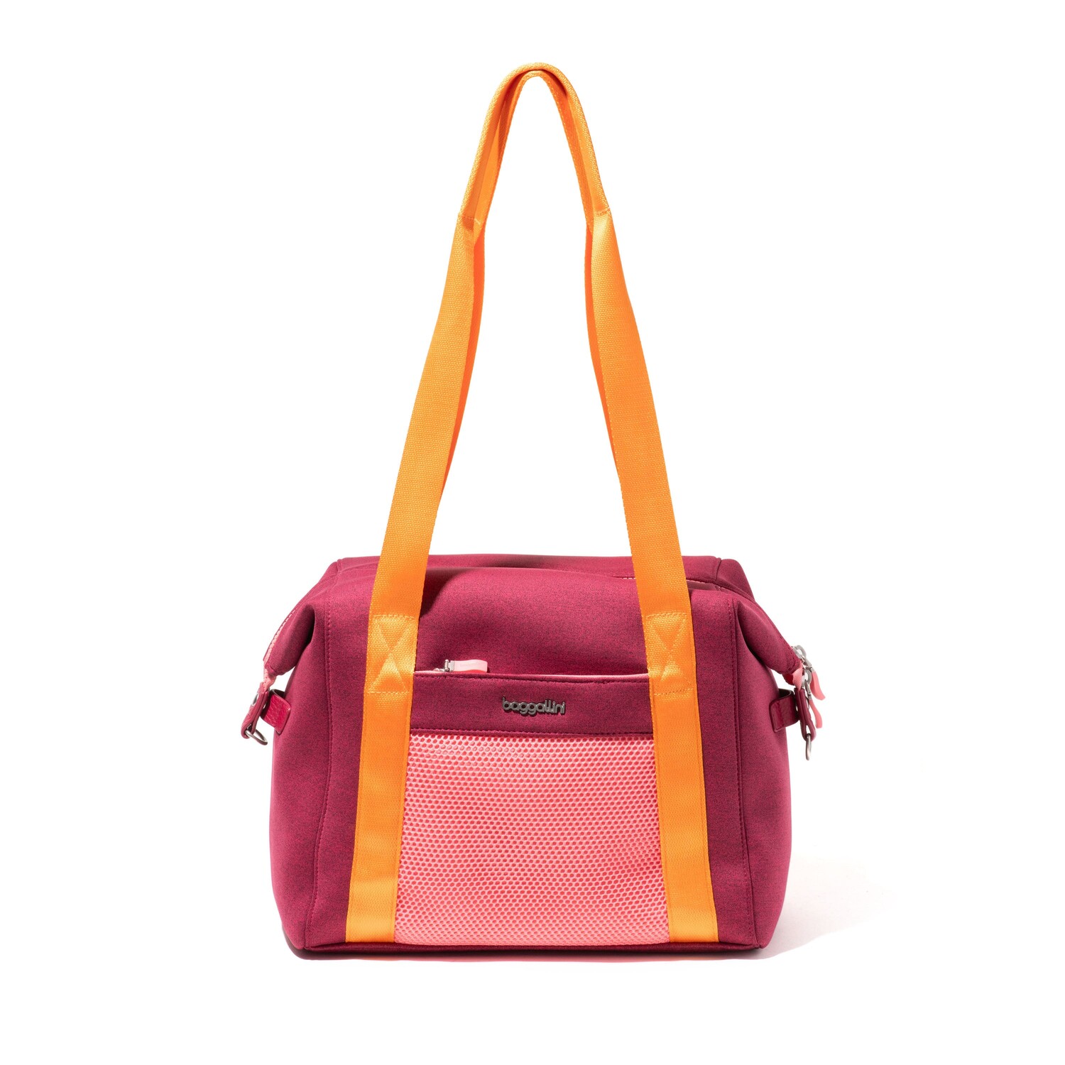 

Baggallini Маленькая спортивная сумка через плечо на весь день, цвет Beet Red Colorblock