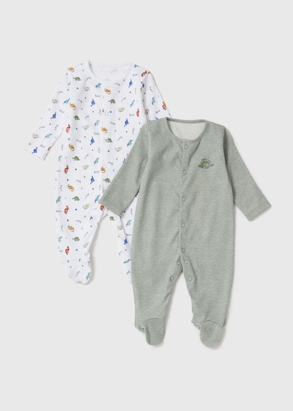 Комплект из 2 серых пижам для малышей Dino (для новорожденных - 23 мес.), серый