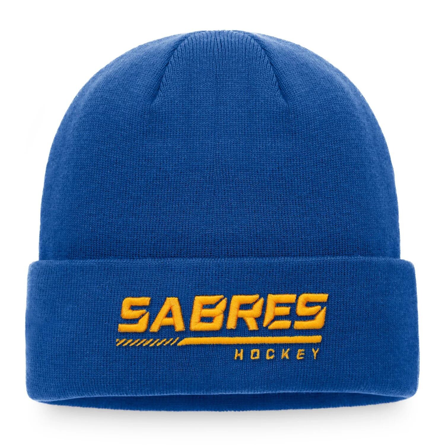 

Мужская вязаная шапка Fanatics с фирменным логотипом Royal Buffalo Sabres Authentic Pro для раздевалки с манжетами