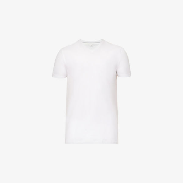 Комплект из двух футболок Daily Comfort из хлопка стрейч с V-образным вырезом Falke, белый комплект из двух футболок с тунисским вырезом из хлопка 2 года 86 см желтый