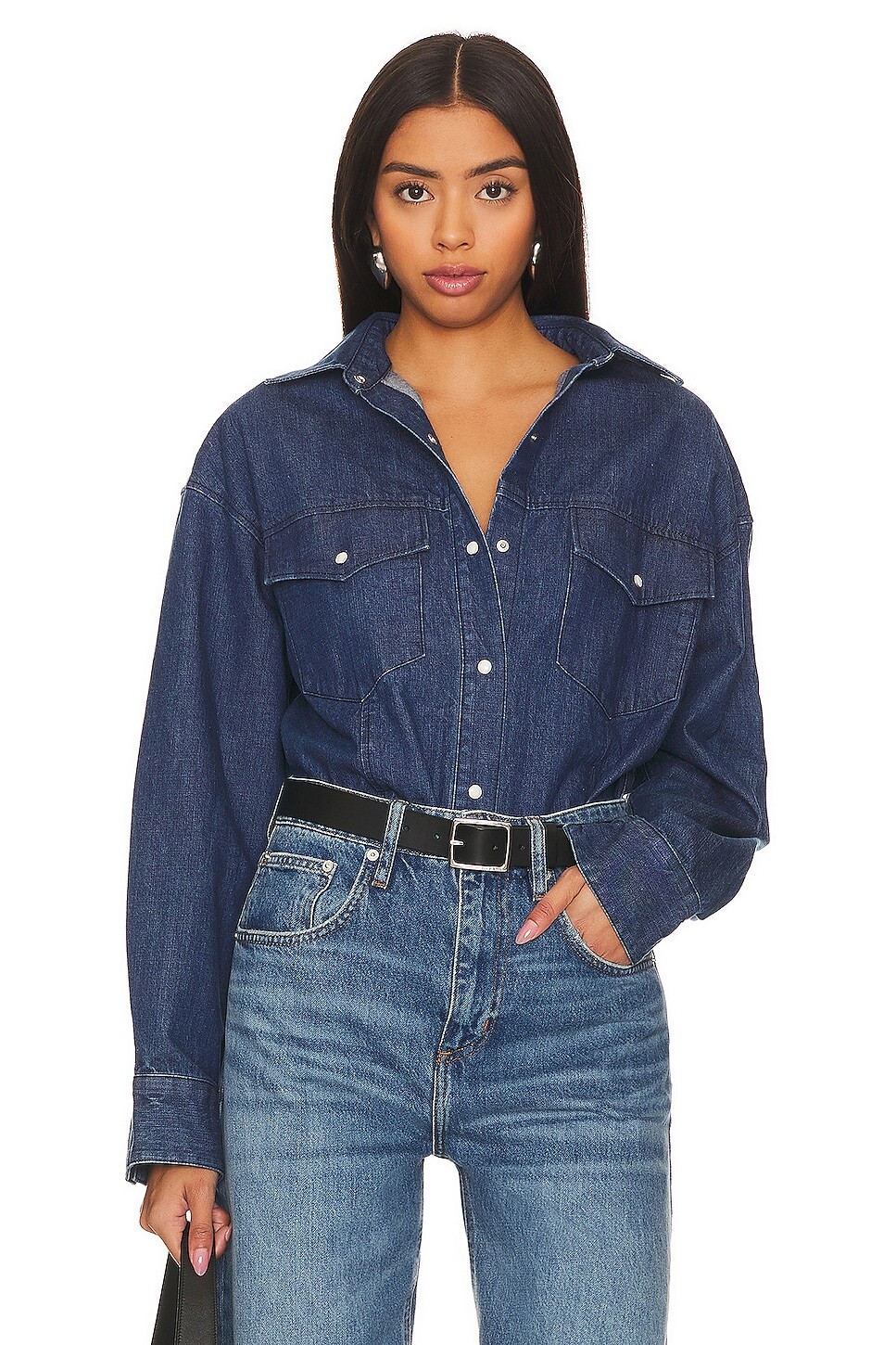 

Рубашка Moussy Vintage Ansel Western, цвет Dark Blue