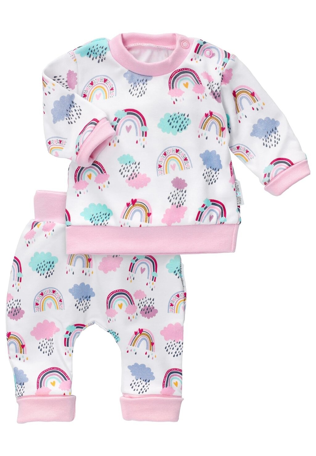 

Брюки из ткани 2TLG SET TIERWELTEN Baby Sweets, цвет white light pink