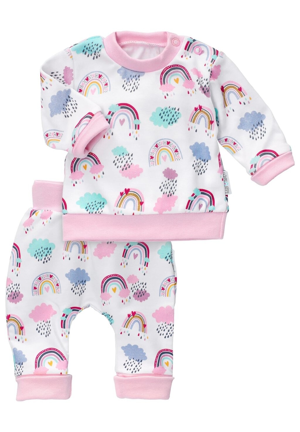 Брюки из ткани 2TLG SET TIERWELTEN Baby Sweets, цвет white light pink