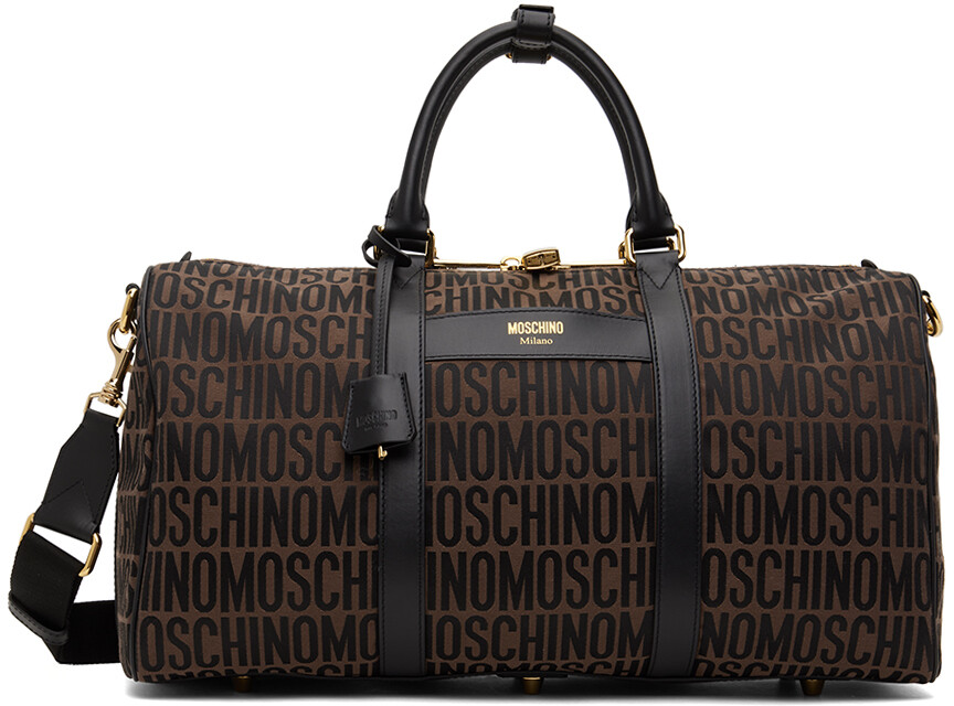 

Коричневая спортивная сумка с логотипом Moschino