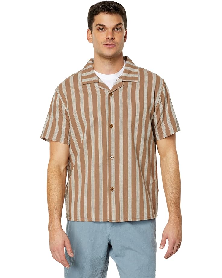 цена Рубашка Rhythm Vacation Stripe Short Sleeve Shirt, цвет Latte