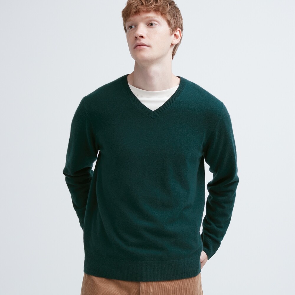 

Предпродажа Uniqlo, мужской и женский кашемировый свитер с v-образным вырезом, свитер с длинными рукавами, свитер, который можно стирать вручную, осень и зима