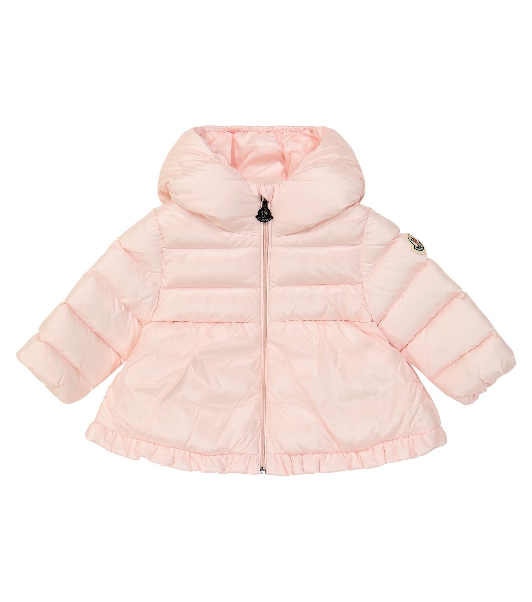 

Пуховик baby odile с рюшами Moncler Enfant, розовый