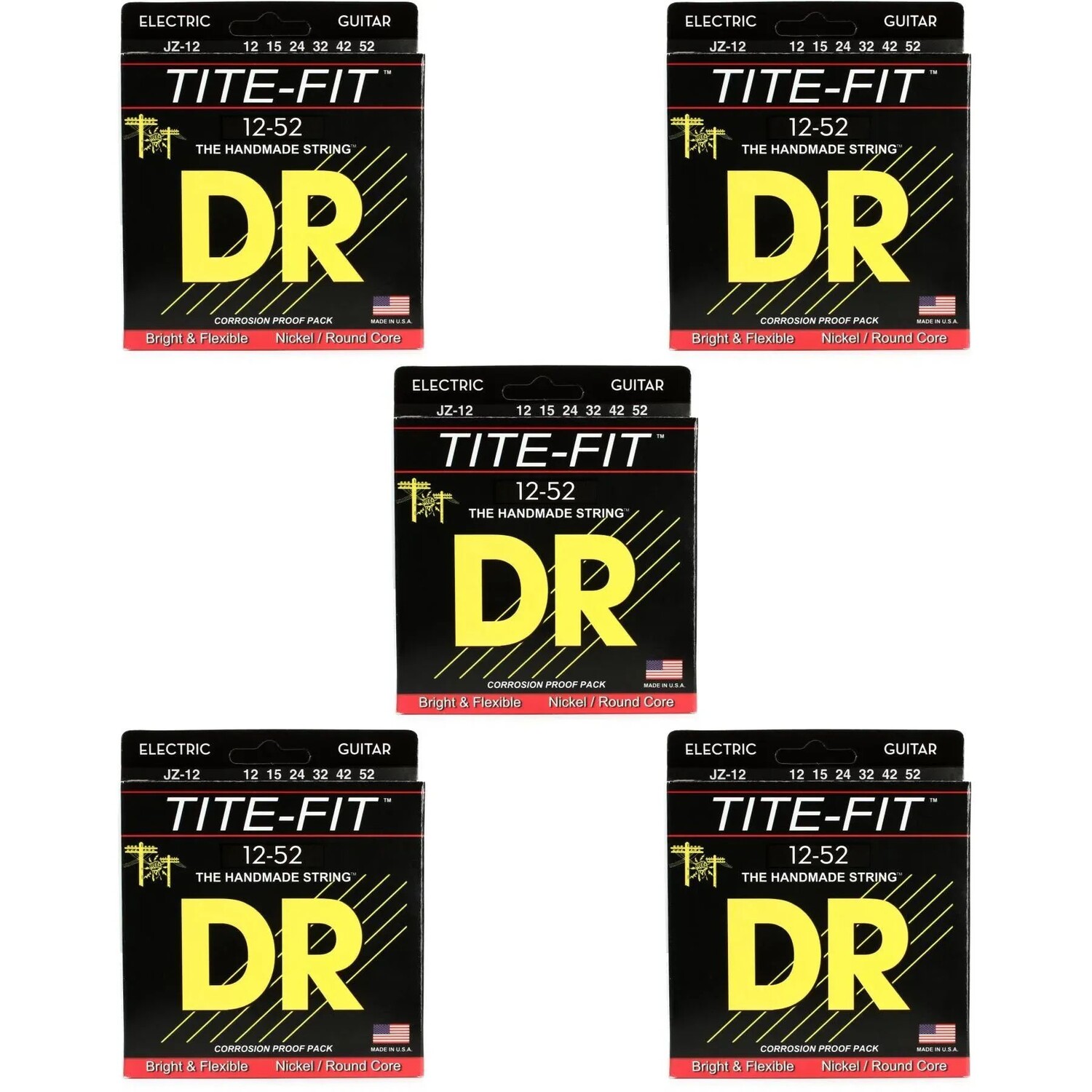 

Струны для электрогитары DR Strings JZ-12 Tite-Fit с компрессионной обмоткой — .012-.052 Jazz (5 шт.)