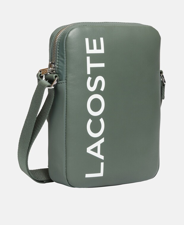 

Кожаная сумка-мессенджер Lacoste, темно-зеленый