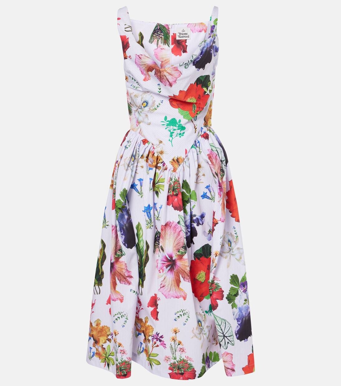 

Воскресное платье-корсет из хлопка с цветочным принтом Vivienne Westwood, цвет aw24-flower