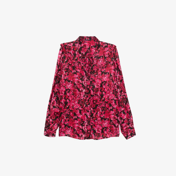 цена Тканая блузка с цветочным принтом Ikks, розовый