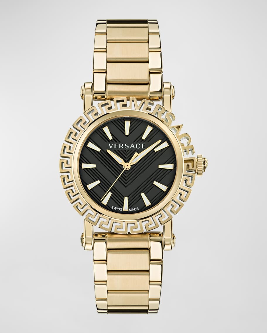 

Мужские часы Greca Glam IP с браслетом из желтого золота, 40 мм Versace