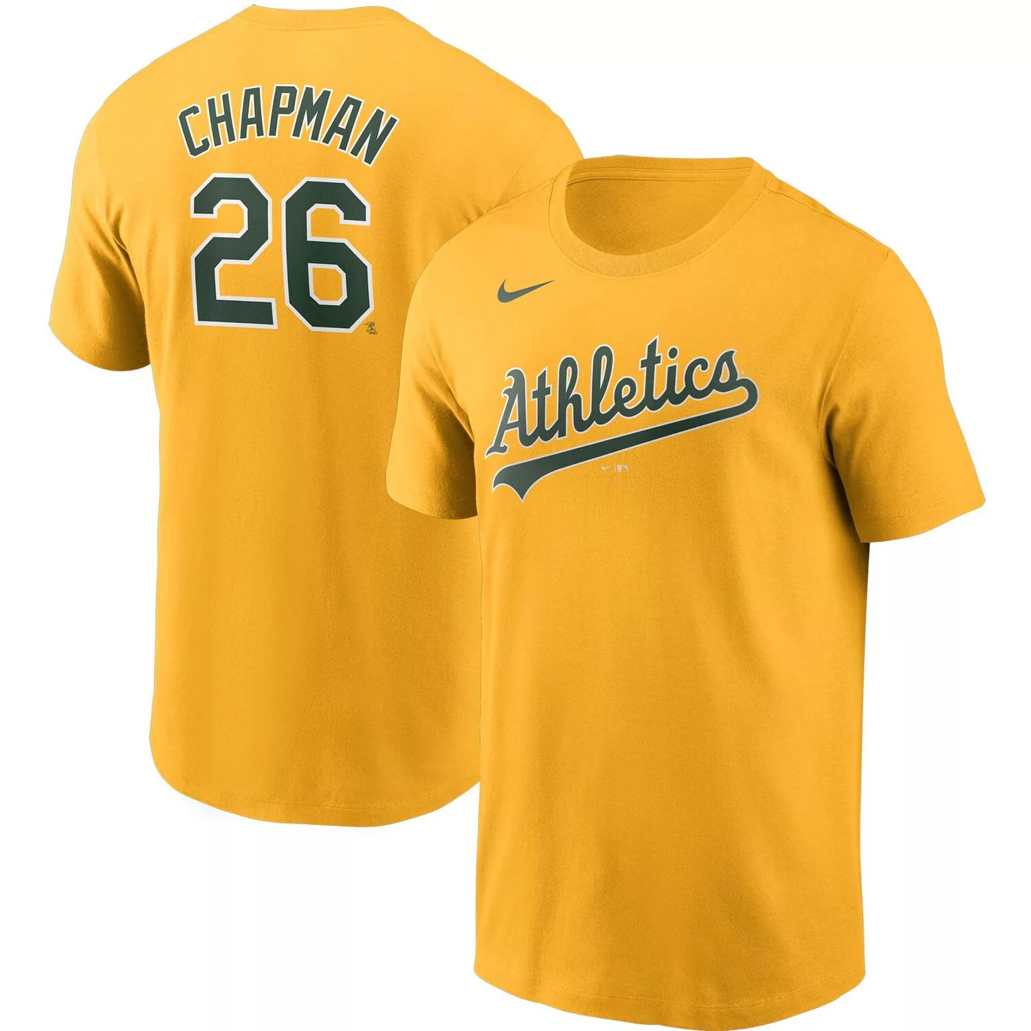 

Мужская футболка Matt Chapman Gold Oakland Athletics с именем и номером Nike