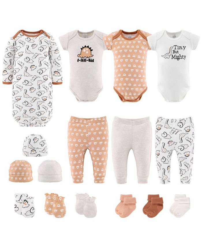 Подарочный набор Layette из 16 предметов для новорожденных мальчиков Tiny Dino The Peanutshell, оранжевый
