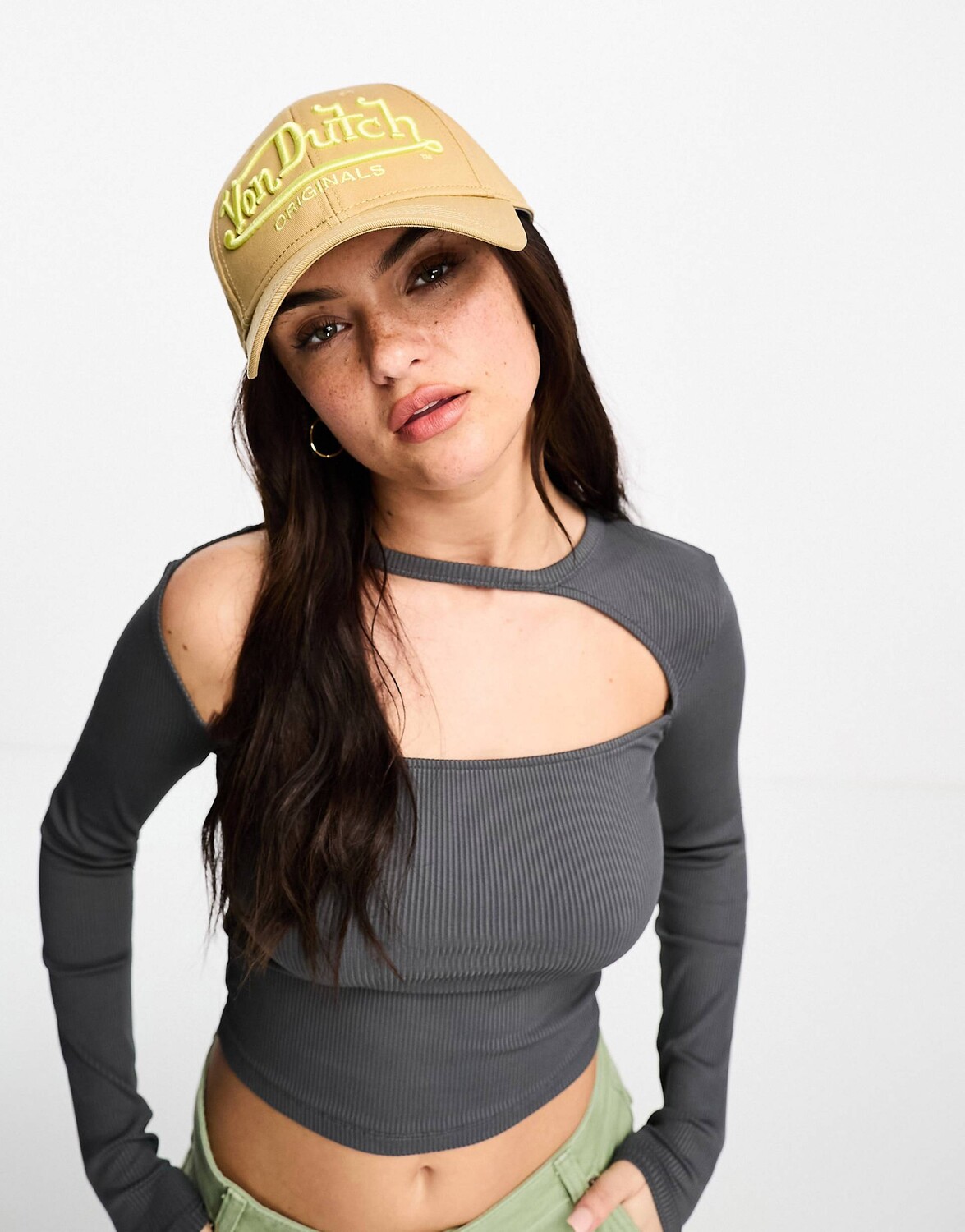 

Светло-коричневая неструктурированная бейсболка Von Dutch