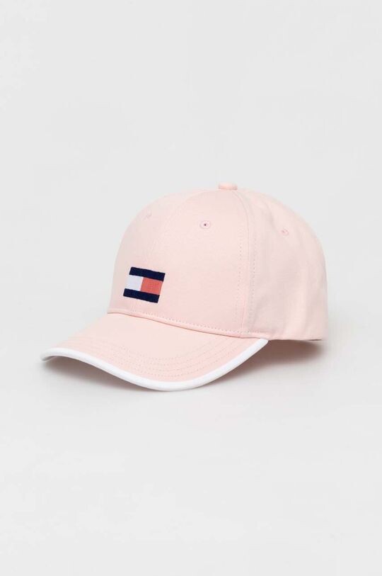

Детская хлопковая шапка с козырьком Tommy Hilfiger, розовый