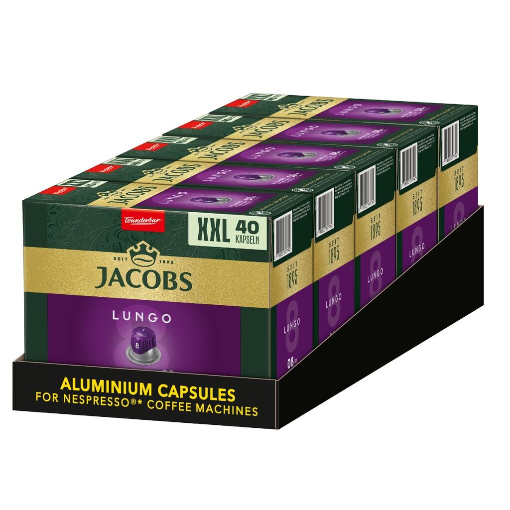 

Капсулы JACOBS Lungo Intenso 5 x 40 Кофейные капсулы, совместимые с Nespresso*