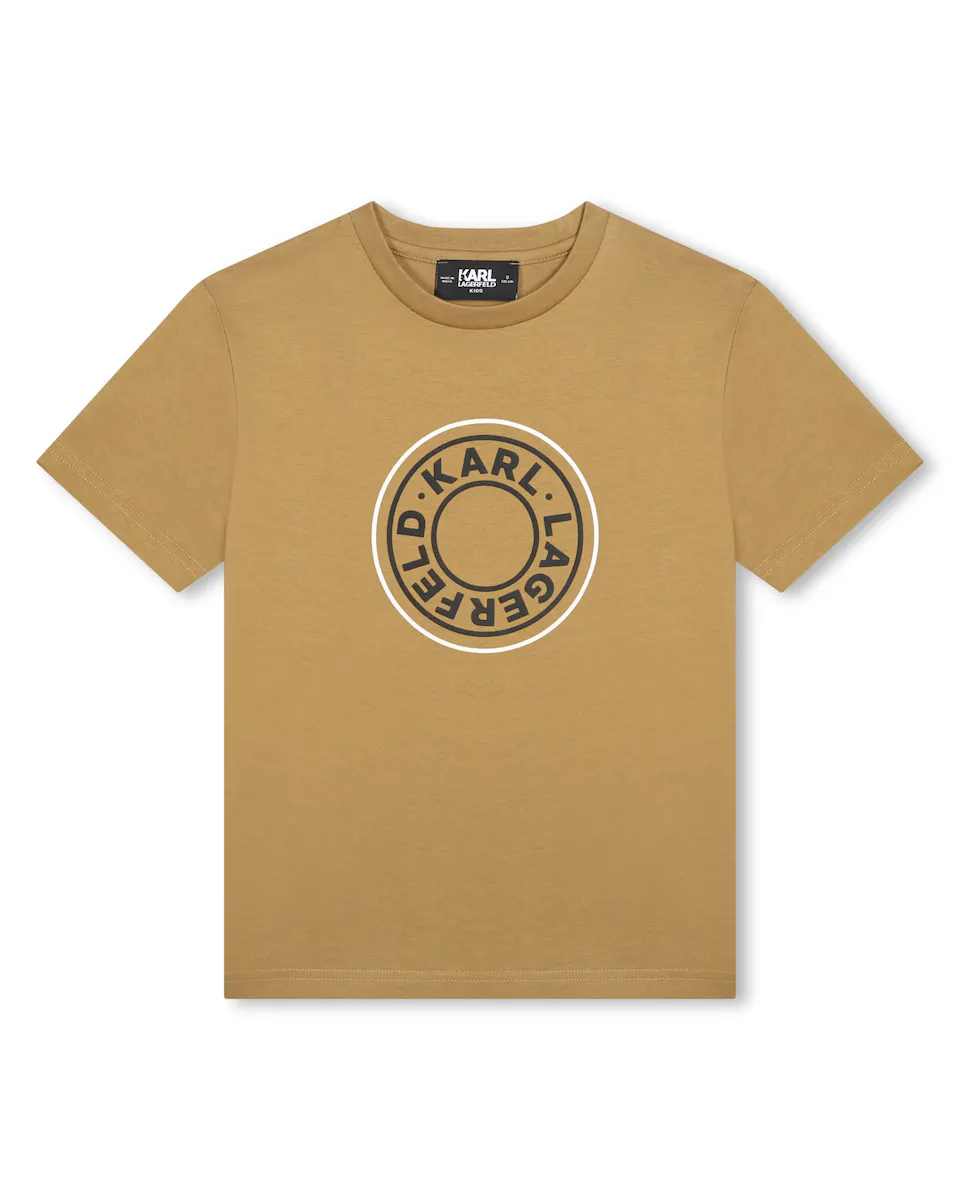 

Футболка для мальчика с короткими рукавами из 100% хлопка Karl Lagerfeld Kids, светло-коричневый