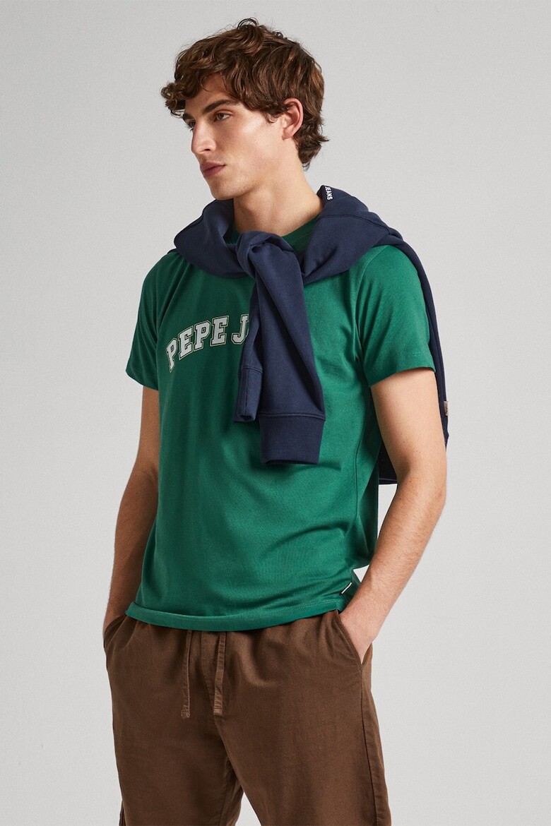 

Футболка с логотипом и овальным вырезом Pepe Jeans London, зеленый