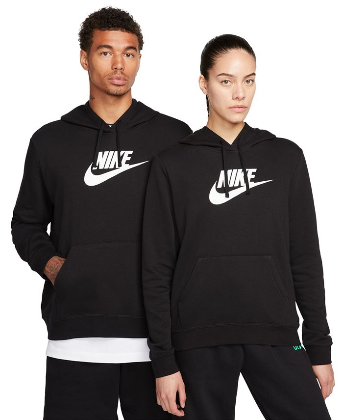 цена Женская спортивная одежда Клубный флисовый пуловер с капюшоном и логотипом Nike, черный